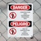 Signmission Construction Area Authorized Only Bilingual Danger Sign, Plastic, 10in W x 14in L, 2PK OS-2PACK-DS-P-1014-VS-1095 - alternate 3